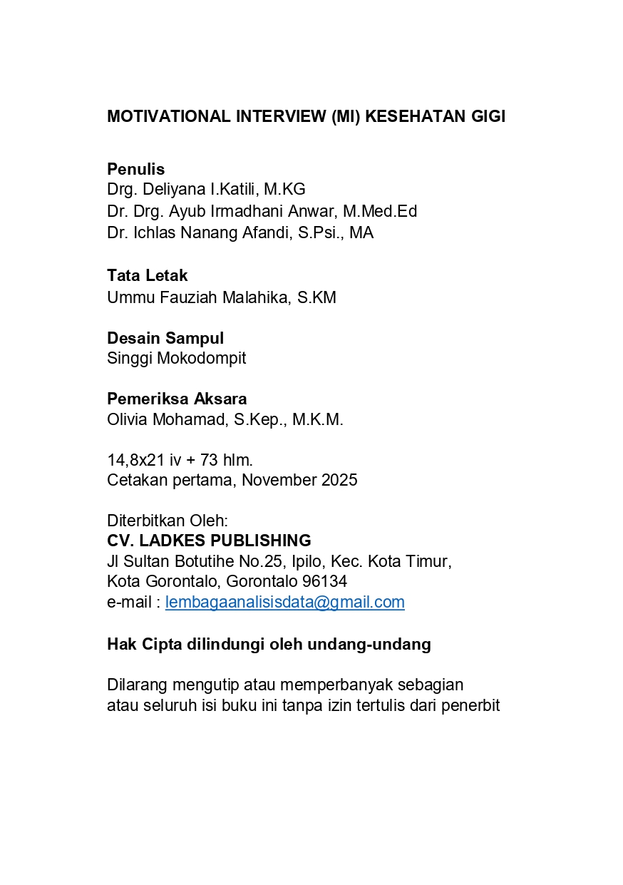 Cover Product Motivational Interview (MI) Kesehatan Gigi dan Mulut Pada Remaja
