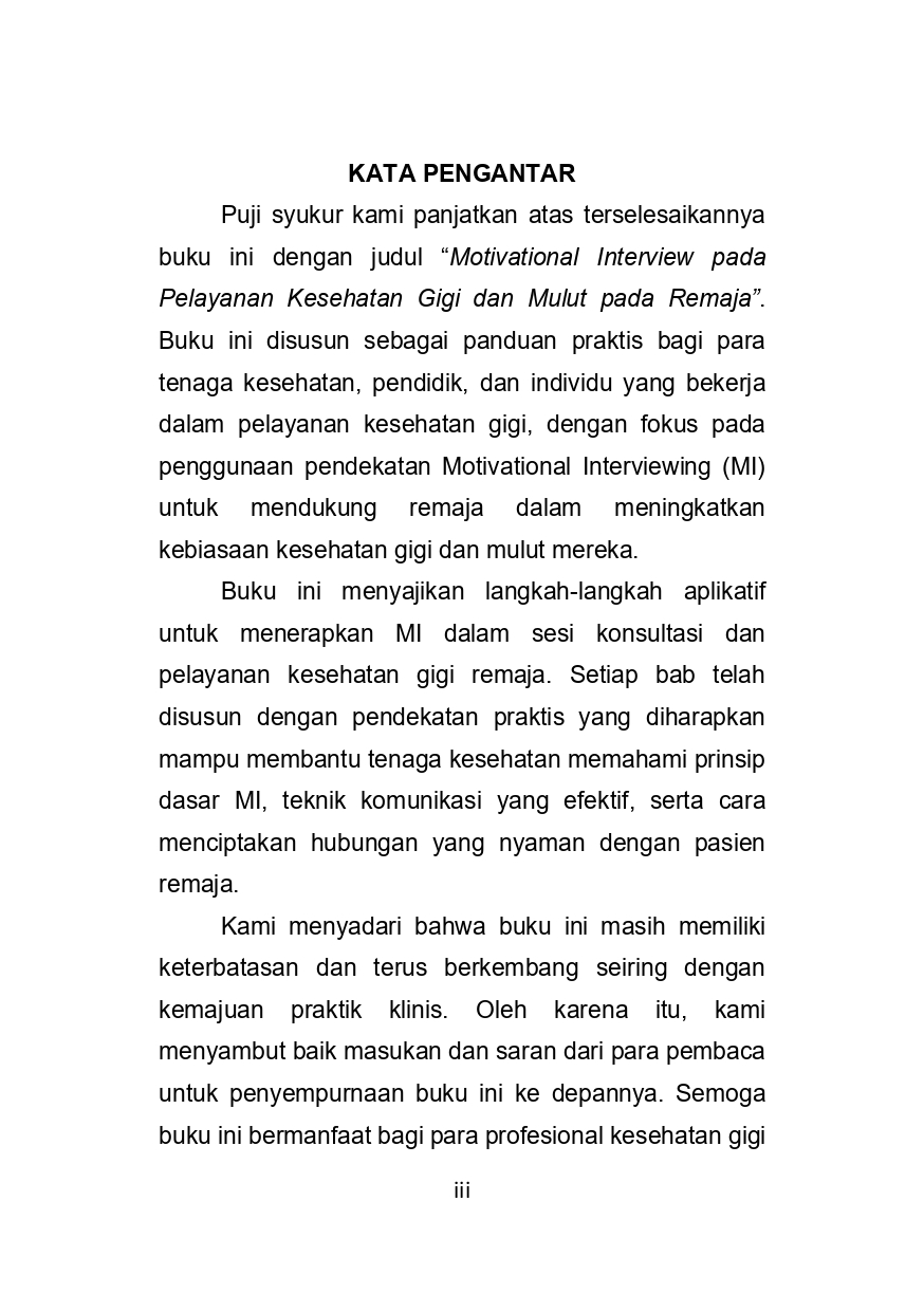 Cover Product Motivational Interview (MI) Kesehatan Gigi dan Mulut Pada Remaja